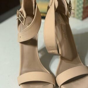 Dream Pairs Women's Nude Ankle Strap Heels